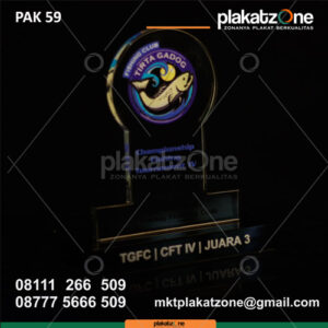 Plakat Akrilik Juara 3 Fishing Club Tirta Gadog